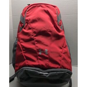 Under Armour Storm Backpack 19" x 13" Red Gray 4 Zippered Pockets 2 Bottle NWT